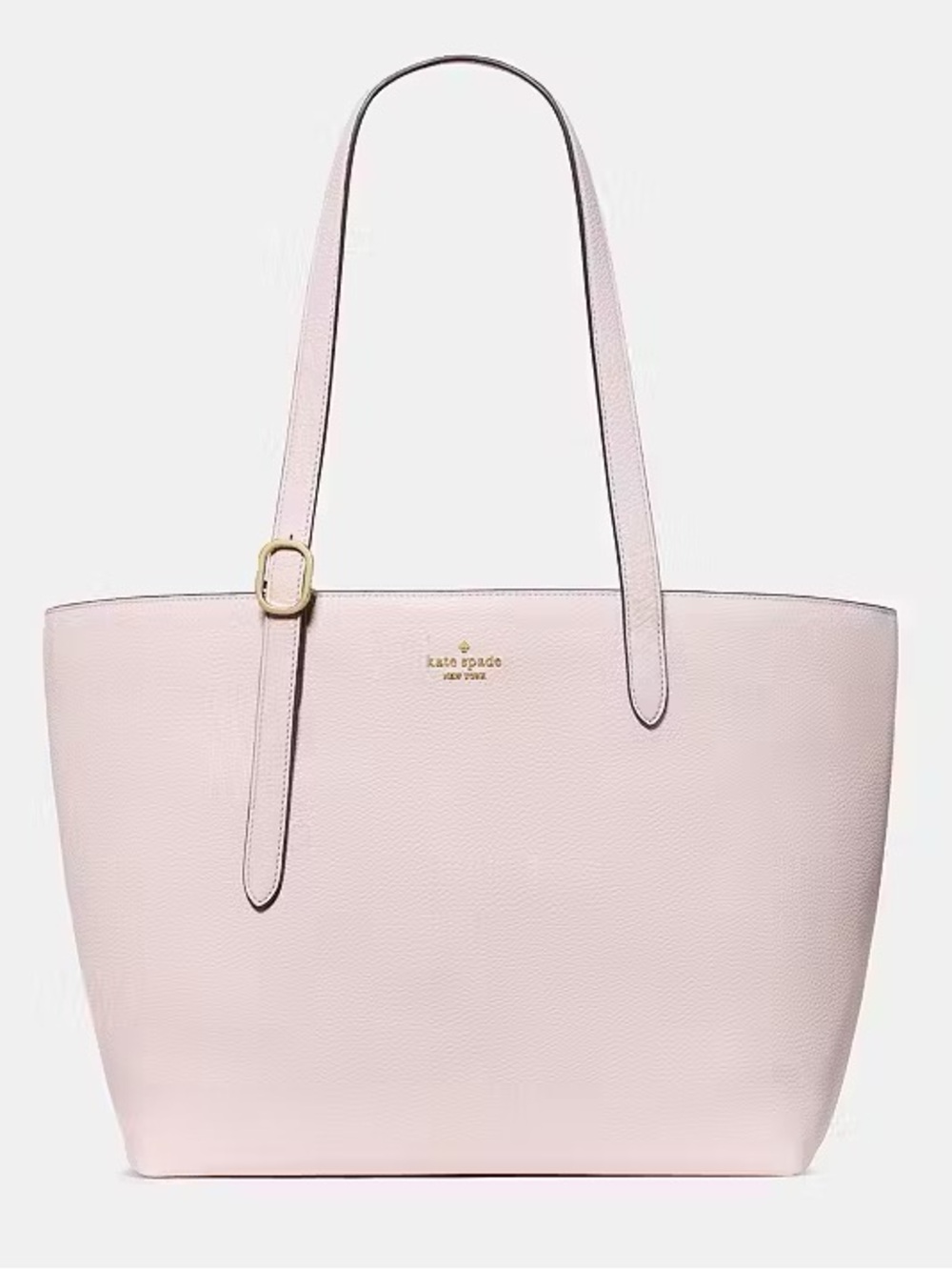 kate spade blush pink leather tote with gold-tone hardware